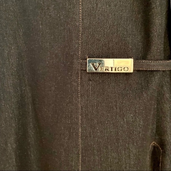 Vertigo Petites Paris Dark Blue Wash Fitted Denim Stretch Jacket Small Petite - Picture 8 of 11